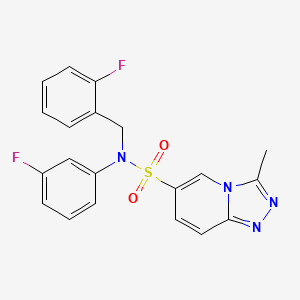 molecular formula C20H16F2N4O2S B2578207 N-(3-fluorophenyl)-N-[(2-fluorophenyl)methyl]-3-methyl-[1,2,4]triazolo[4,3-a]pyridine-6-sulfonamide CAS No. 1251660-07-7