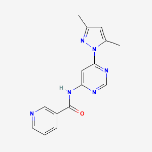 molecular formula C15H14N6O B2578223 N-(6-(3,5-dimethyl-1H-pyrazol-1-yl)pyrimidin-4-yl)nicotinamide CAS No. 1428355-44-5