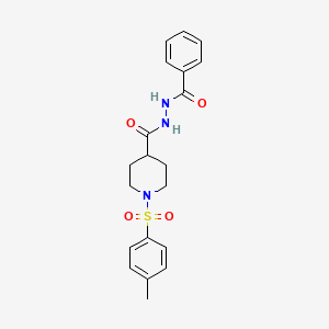 molecular formula C20H23N3O4S B2578236 N'-[1-(4-methylbenzenesulfonyl)piperidine-4-carbonyl]benzohydrazide CAS No. 478030-12-5