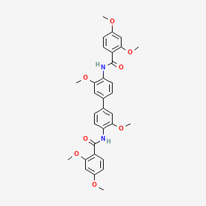 molecular formula C32H32N2O8 B2578257 N-[4'-(2,4-DIMETHOXYBENZAMIDO)-3,3'-DIMETHOXY-[1,1'-BIPHENYL]-4-YL]-2,4-DIMETHOXYBENZAMIDE CAS No. 318513-53-0