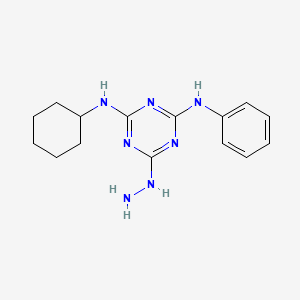 molecular formula C15H21N7 B2578384 N2-cyclohexyl-6-hydrazinyl-N4-phenyl-1,3,5-triazine-2,4-diamine CAS No. 228574-92-3