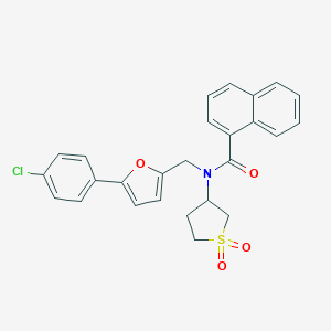 molecular formula C26H22ClNO4S B257839 N-{[5-(4-chlorophenyl)furan-2-yl]methyl}-N-(1,1-dioxidotetrahydrothiophen-3-yl)naphthalene-1-carboxamide 