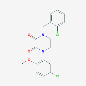 molecular formula C18H14Cl2N2O3 B2578434 1-(5-chloro-2-methoxyphenyl)-4-[(2-chlorophenyl)methyl]-1,2,3,4-tetrahydropyrazine-2,3-dione CAS No. 898438-10-3