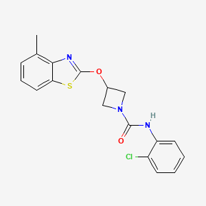 molecular formula C18H16ClN3O2S B2578449 N-(2-chlorophenyl)-3-[(4-methyl-1,3-benzothiazol-2-yl)oxy]azetidine-1-carboxamide CAS No. 1396626-19-9