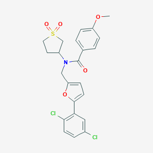 molecular formula C23H21Cl2NO5S B257846 N-{[5-(2,5-dichlorophenyl)furan-2-yl]methyl}-N-(1,1-dioxidotetrahydrothiophen-3-yl)-4-methoxybenzamide 