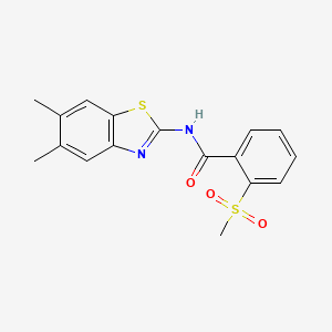 molecular formula C17H16N2O3S2 B2578477 N-(5,6-dimethyl-1,3-benzothiazol-2-yl)-2-methanesulfonylbenzamide CAS No. 886931-63-1
