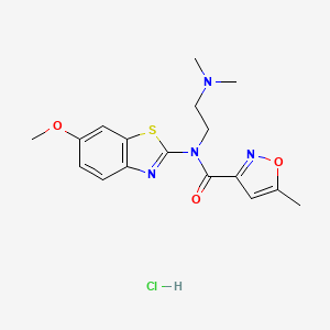 molecular formula C17H21ClN4O3S B2578538 N-(2-(dimethylamino)ethyl)-N-(6-methoxybenzo[d]thiazol-2-yl)-5-methylisoxazole-3-carboxamide hydrochloride CAS No. 1330278-01-7