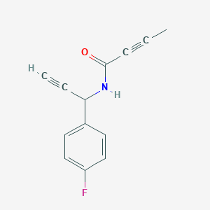 molecular formula C13H10FNO B2578550 N-[1-(4-Fluorophenyl)prop-2-ynyl]but-2-ynamide CAS No. 2411266-53-8