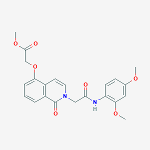 molecular formula C22H22N2O7 B2578579 methyl 2-[(2-{[(2,4-dimethoxyphenyl)carbamoyl]methyl}-1-oxo-1,2-dihydroisoquinolin-5-yl)oxy]acetate CAS No. 868225-13-2