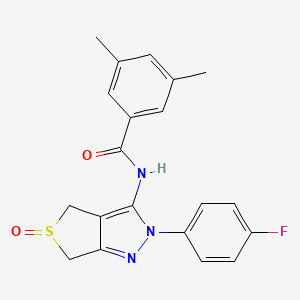 molecular formula C20H18FN3O2S B2578596 N-[2-(4-fluorophenyl)-5-oxo-2H,4H,6H-5lambda4-thieno[3,4-c]pyrazol-3-yl]-3,5-dimethylbenzamide CAS No. 1007475-46-8