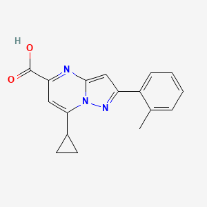B2578621 7-Cyclopropyl-2-(2-methylphenyl)pyrazolo[1,5-a]pyrimidine-5-carboxylic acid CAS No. 1226350-97-5
