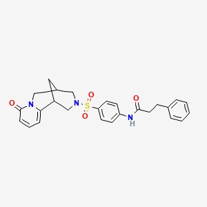 molecular formula C26H27N3O4S B2578667 N-(4-((8-oxo-5,6-dihydro-1H-1,5-methanopyrido[1,2-a][1,5]diazocin-3(2H,4H,8H)-yl)sulfonyl)phenyl)-3-phenylpropanamide CAS No. 681270-83-7