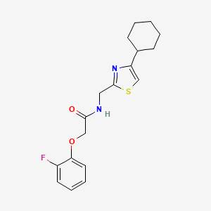 molecular formula C18H21FN2O2S B2578679 N-[(4-cyclohexyl-1,3-thiazol-2-yl)methyl]-2-(2-fluorophenoxy)acetamide CAS No. 2034541-24-5