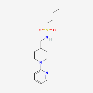 molecular formula C15H25N3O2S B2578709 N-((1-(pyridin-2-yl)piperidin-4-yl)methyl)butane-1-sulfonamide CAS No. 1235634-39-5