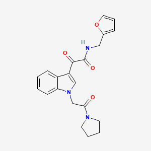 molecular formula C21H21N3O4 B2578771 N-[(furan-2-yl)methyl]-2-oxo-2-{1-[2-oxo-2-(pyrrolidin-1-yl)ethyl]-1H-indol-3-yl}acetamide CAS No. 872849-15-5