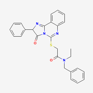 molecular formula C27H24N4O2S B2578789 N-benzyl-N-ethyl-2-({3-oxo-2-phenyl-2H,3H-imidazo[1,2-c]quinazolin-5-yl}sulfanyl)acetamide CAS No. 957247-08-4