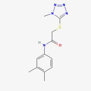 molecular formula C12H15N5OS B2578807 N-(3,4-dimethylphenyl)-2-[(1-methyl-1H-1,2,3,4-tetrazol-5-yl)sulfanyl]acetamide CAS No. 882749-26-0