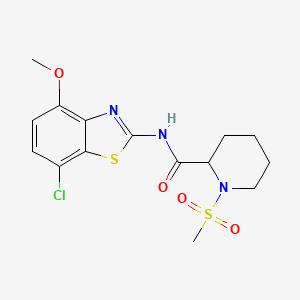 N-(7-chloro-4-methoxybenzo[d]thiazol-2-yl)-1-(methylsulfonyl)piperidine-2-carboxamide