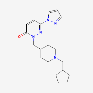 2-{[1-(cyclopentylmethyl)piperidin-4-yl]methyl}-6-(1H-pyrazol-1-yl)-2,3-dihydropyridazin-3-one