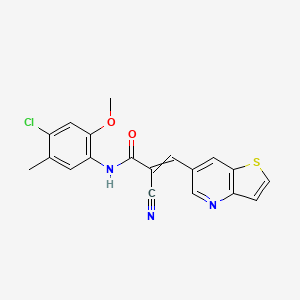 molecular formula C19H14ClN3O2S B2578900 N-(4-chloro-2-methoxy-5-methylphenyl)-2-cyano-3-{thieno[3,2-b]pyridin-6-yl}prop-2-enamide CAS No. 1799190-89-8