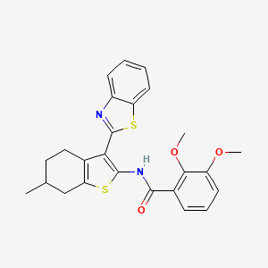 molecular formula C25H24N2O3S2 B2578979 N-[3-(1,3-benzothiazol-2-yl)-6-methyl-4,5,6,7-tetrahydro-1-benzothiophen-2-yl]-2,3-dimethoxybenzamide CAS No. 922604-38-4