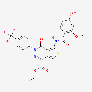 molecular formula C25H20F3N3O6S B2579019 ethyl 5-(2,4-dimethoxybenzamido)-4-oxo-3-[4-(trifluoromethyl)phenyl]-3H,4H-thieno[3,4-d]pyridazine-1-carboxylate CAS No. 851951-19-4