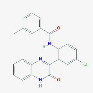 molecular formula C22H16ClN3O2 B2579039 N-[4-chloro-2-(3-oxo-3,4-dihydroquinoxalin-2-yl)phenyl]-3-methylbenzamide CAS No. 899963-10-1