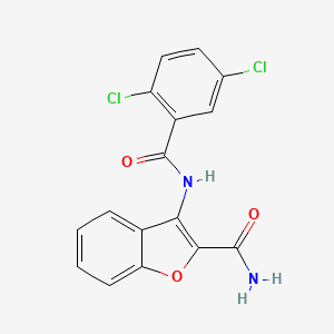 molecular formula C16H10Cl2N2O3 B2579040 3-(2,5-Dichlorobenzamido)benzofuran-2-carboxamide 