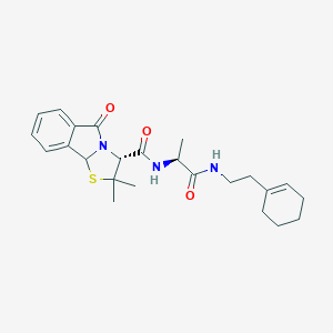 molecular formula C24H31N3O3S B257905 (3R)-N-[(2S)-1-{[2-(cyclohex-1-en-1-yl)ethyl]amino}-1-oxopropan-2-yl]-2,2-dimethyl-5-oxo-2,3,5,9b-tetrahydro[1,3]thiazolo[2,3-a]isoindole-3-carboxamide 
