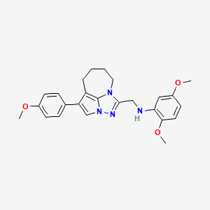 2,5-dimethoxy-N-((1-(4-methoxyphenyl)-5,6,7,8-tetrahydro-2a,3,4a-triazacyclopenta[cd]azulen-4-yl)methyl)aniline