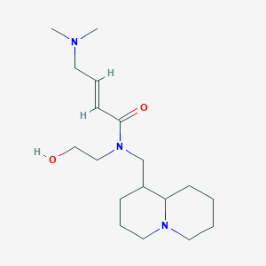 (E)-N-(2,3,4,6,7,8,9,9a-Octahydro-1H-quinolizin-1-ylmethyl)-4-(dimethylamino)-N-(2-hydroxyethyl)but-2-enamide