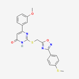 6-(3-Methoxyphenyl)-2-(((3-(4-(methylthio)phenyl)-1,2,4-oxadiazol-5-yl)methyl)thio)pyrimidin-4-ol