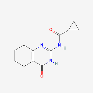 molecular formula C12H15N3O2 B2579075 N-(4-oxo-3,4,5,6,7,8-hexahydro-2-quinazolinyl)cyclopropanecarboxamide CAS No. 338416-74-3