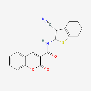 molecular formula C19H16N2O3S B2579079 N-(3-cyano-2,3,4,5,6,7-hexahydrobenzo[b]thiophen-2-yl)-2-oxo-2H-chromene-3-carboxamide CAS No. 391867-15-5