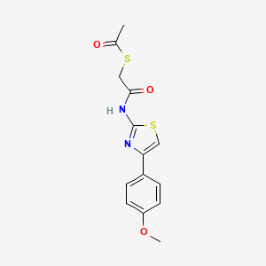molecular formula C14H14N2O3S2 B2579087 S-(2-((4-(4-methoxyphenyl)thiazol-2-yl)amino)-2-oxoethyl) ethanethioate CAS No. 955667-49-9