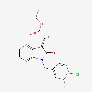 ethyl (2E)-2-[1-[(3,4-dichlorophenyl)methyl]-2-oxoindol-3-ylidene]acetate