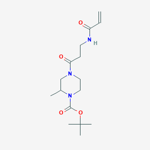 molecular formula C16H27N3O4 B2579093 Tert-butyl 2-methyl-4-[3-(prop-2-enoylamino)propanoyl]piperazine-1-carboxylate CAS No. 2361804-35-3
