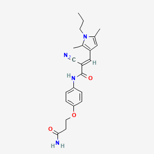 (E)-N-[4-(3-amino-3-oxopropoxy)phenyl]-2-cyano-3-(2,5-dimethyl-1-propylpyrrol-3-yl)prop-2-enamide