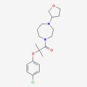 2-(4-Chlorophenoxy)-2-methyl-1-(4-(tetrahydrofuran-3-yl)-1,4-diazepan-1-yl)propan-1-one
