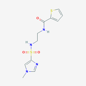 molecular formula C11H14N4O3S2 B2579117 N-(2-(1-methyl-1H-imidazole-4-sulfonamido)ethyl)thiophene-2-carboxamide CAS No. 1798484-15-7