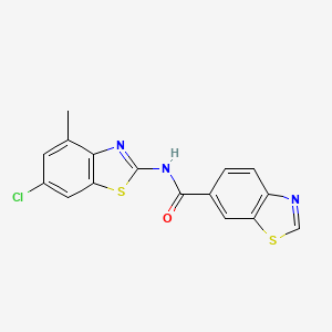 molecular formula C16H10ClN3OS2 B2579118 N-(6-chloro-4-methyl-1,3-benzothiazol-2-yl)-1,3-benzothiazole-6-carboxamide CAS No. 905683-85-4