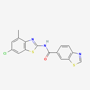 N-(6-chloro-4-methyl-1,3-benzothiazol-2-yl)-1,3-benzothiazole-6-carboxamide