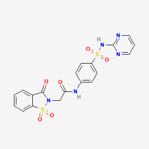 2-(1,1-dioxido-3-oxobenzo[d]isothiazol-2(3H)-yl)-N-(4-(N-(pyrimidin-2-yl)sulfamoyl)phenyl)acetamide
