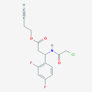 molecular formula C15H14ClF2NO3 B2579134 but-3-yn-1-yl 3-(2-chloroacetamido)-3-(2,4-difluorophenyl)propanoate CAS No. 2248776-97-6