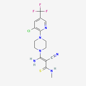3-Amino-3-(4-(3-chloro-5-(trifluoromethyl)-2-pyridinyl)piperazino)-2-cyano-N-methyl-2-propenethioamide