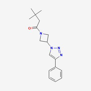 3,3-dimethyl-1-(3-(4-phenyl-1H-1,2,3-triazol-1-yl)azetidin-1-yl)butan-1-one