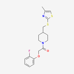 2-(2-Fluorophenoxy)-1-(4-(((4-methylthiazol-2-yl)thio)methyl)piperidin-1-yl)ethanone