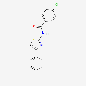4-chloro-N-[4-(4-methylphenyl)-1,3-thiazol-2-yl]benzamide