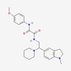 molecular formula C25H32N4O3 B2579164 N1-(4-甲氧苯基)-N2-(2-(1-甲基吲哚-5-基)-2-(哌啶-1-基)乙基)草酰胺 CAS No. 921893-43-8