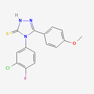 4-(3-chloro-4-fluorophenyl)-5-(4-methoxyphenyl)-4H-1,2,4-triazole-3-thiol